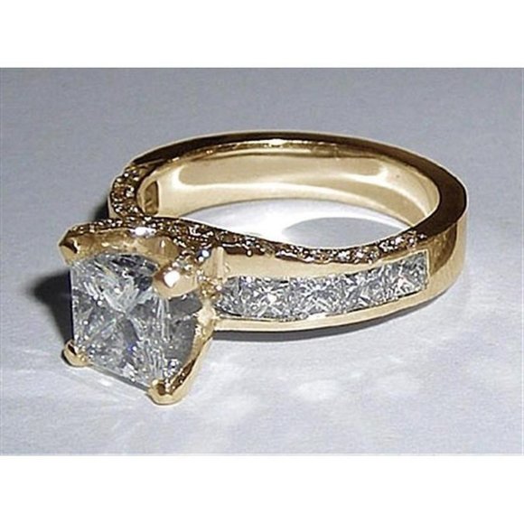 Jewelry - 3.01 Carat Princess Cut Diamonds Fancy Engagement Ring